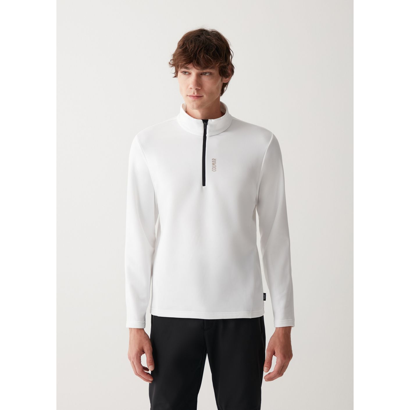 Colmar Men's Half Zip Stretch Fleece Ski Sweatshirt White