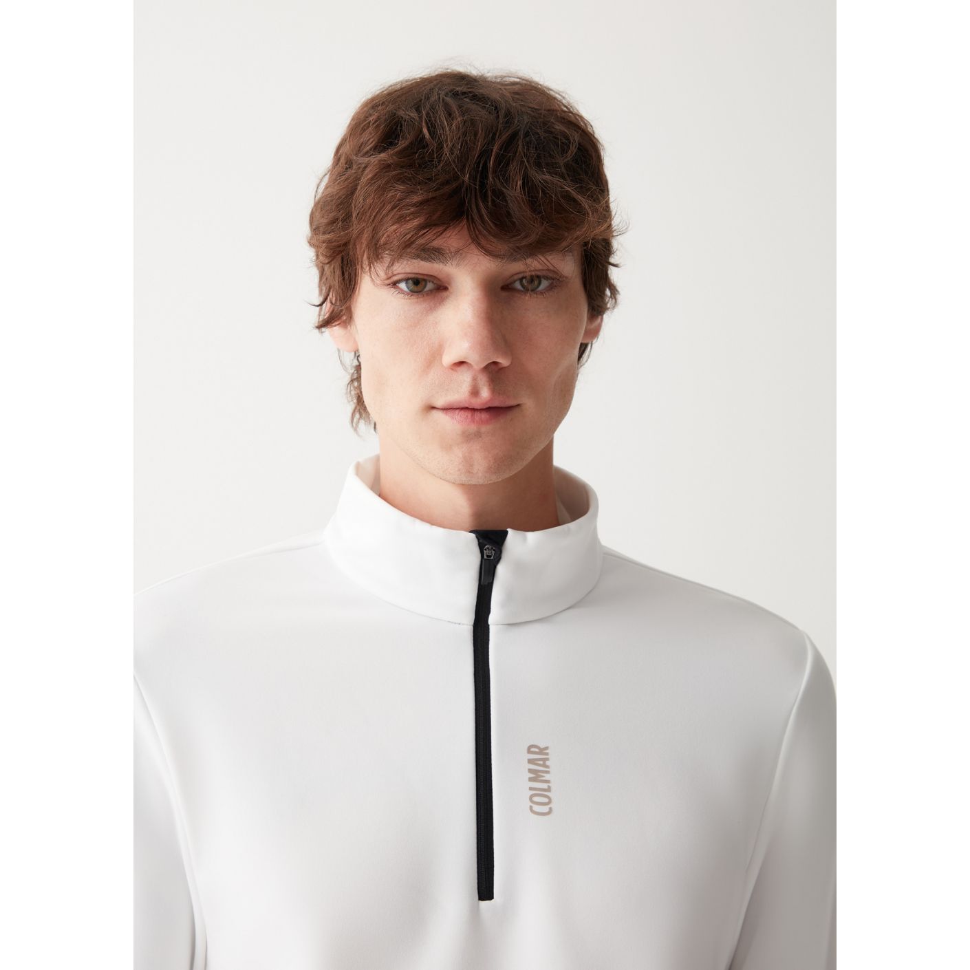 Colmar Men's Half Zip Stretch Fleece Ski Sweatshirt White