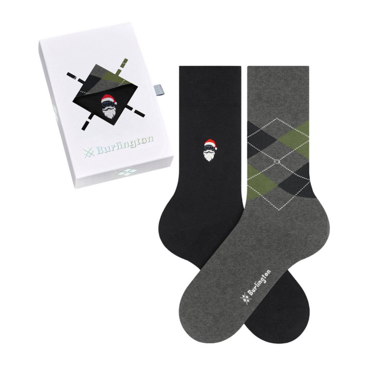 Burlington Everyday X-Mas Sock Gift Set 2 Pairs Grey/Black