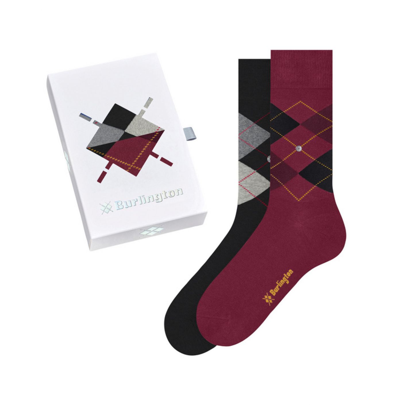 Burlington Basic Socks Gift Box 2 Pairs Black/Red