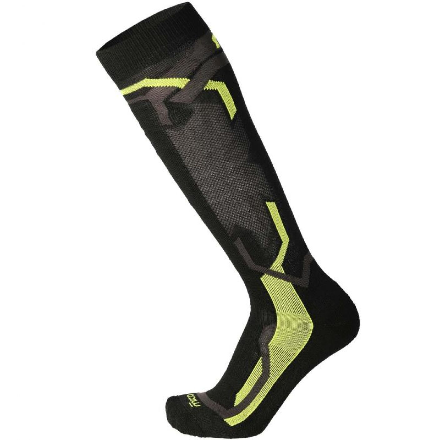 Mico Ski Sock Medium Weight Warm Control Black/Yellow