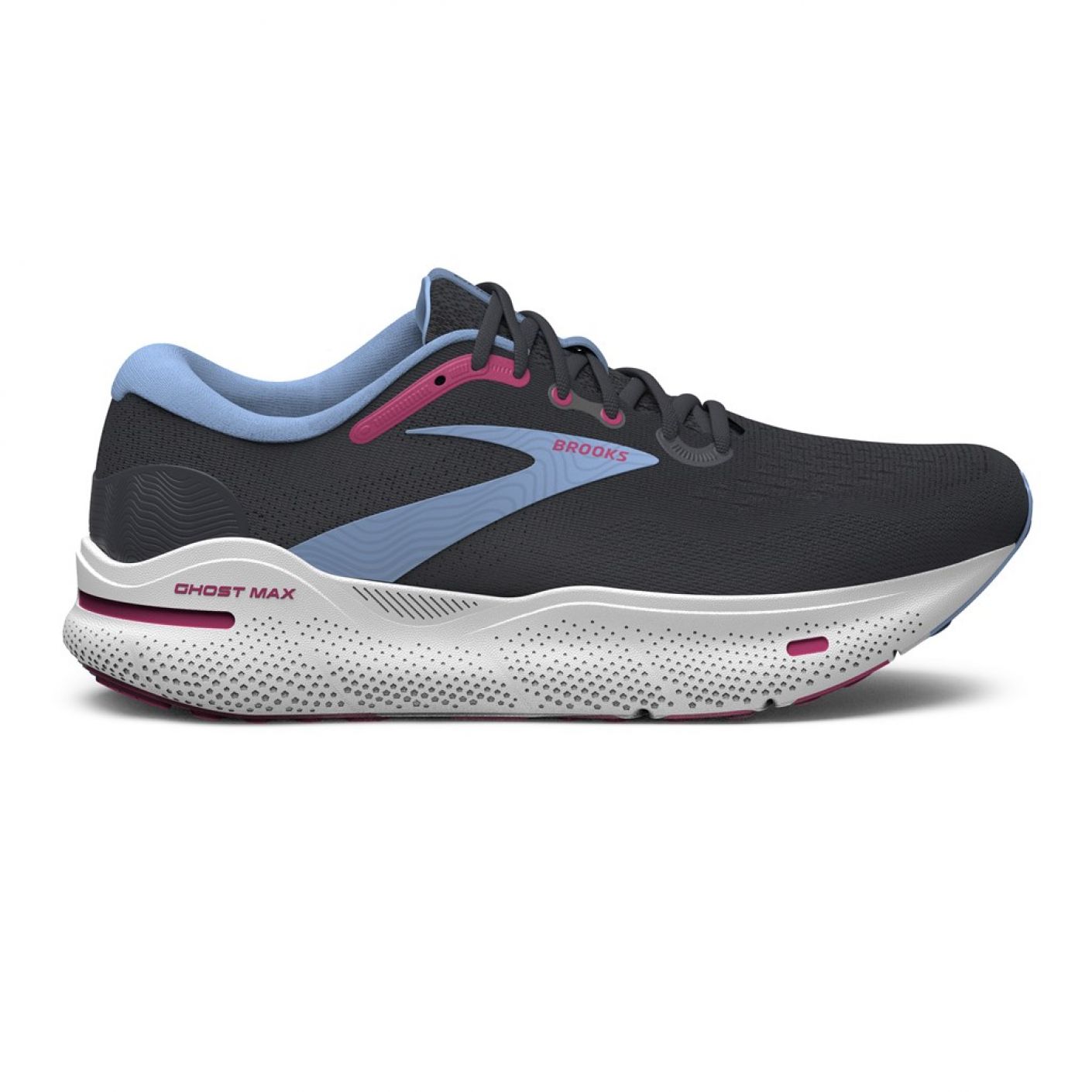 Brooks Ghost Max Ebony/Open Air/Lilac Rose for Women