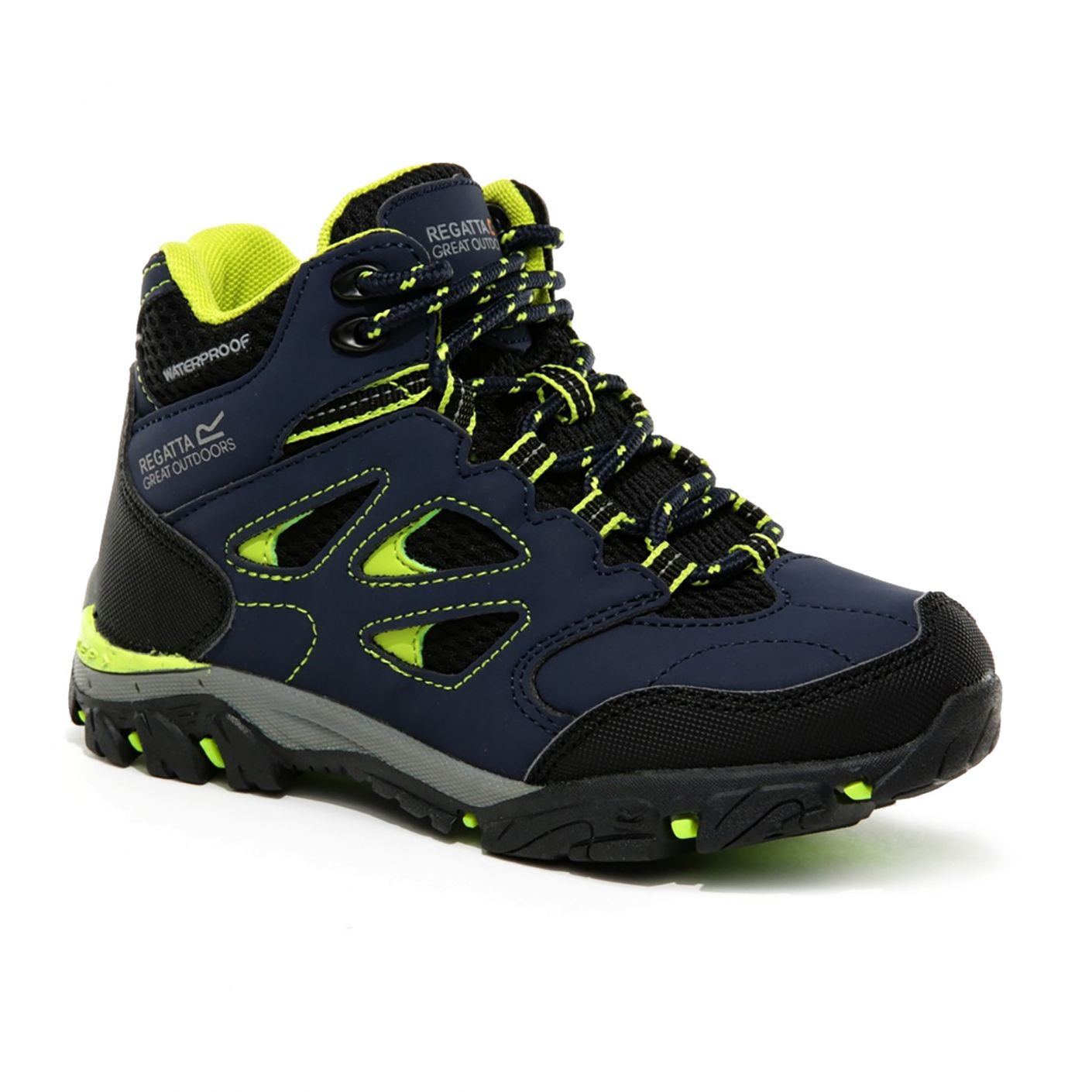 Regatta Holcombe Waterproof Mid Navy Lime Punch da Bambino