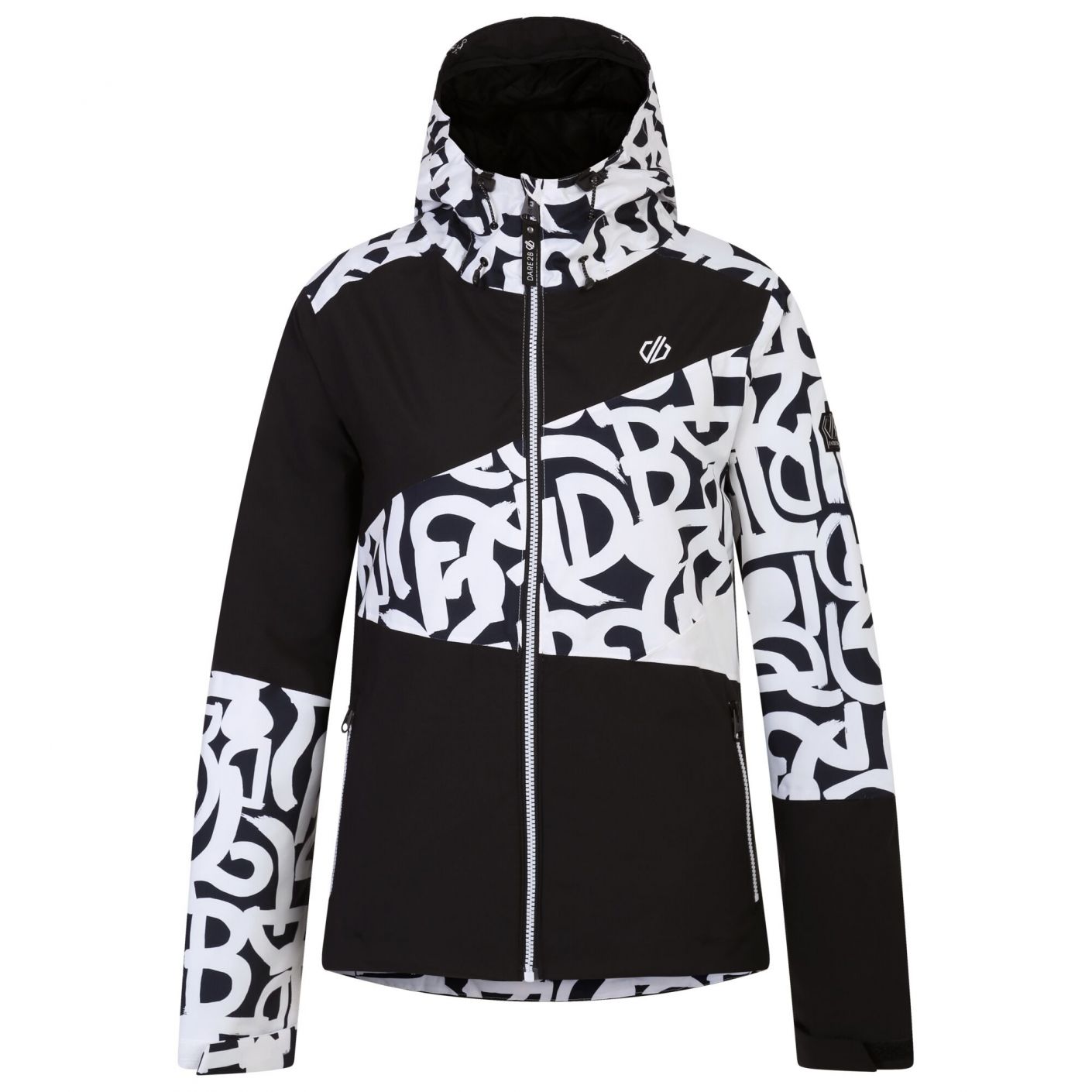 Dare2b Women's Ice Black & White Graffiti Print Ski Jacket