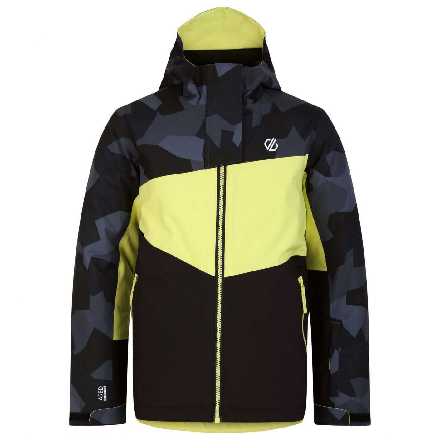 Dare2b Humor II Yellow Black Camo Ski Jacket Kids