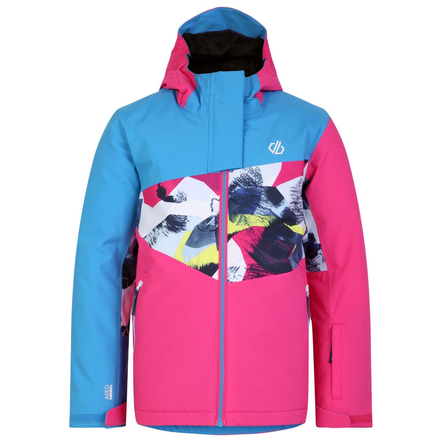 Dare2b Humour II Blue Pink Mountain Print Ski Jacket for Girls