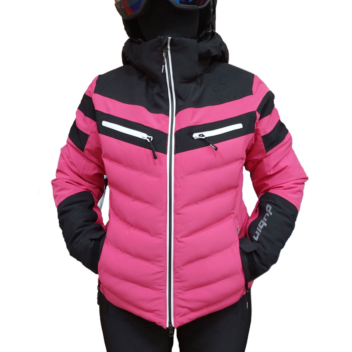 Dubin Women's Crystal Ski Jacket Fuchsia/Black/White