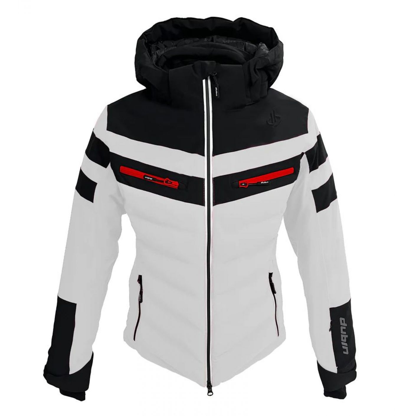 Dubin Women's Cristallo White/Black/Red Ski Jacket