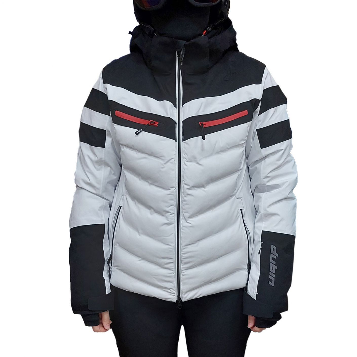 Dubin Women's Cristallo White/Black/Red Ski Jacket