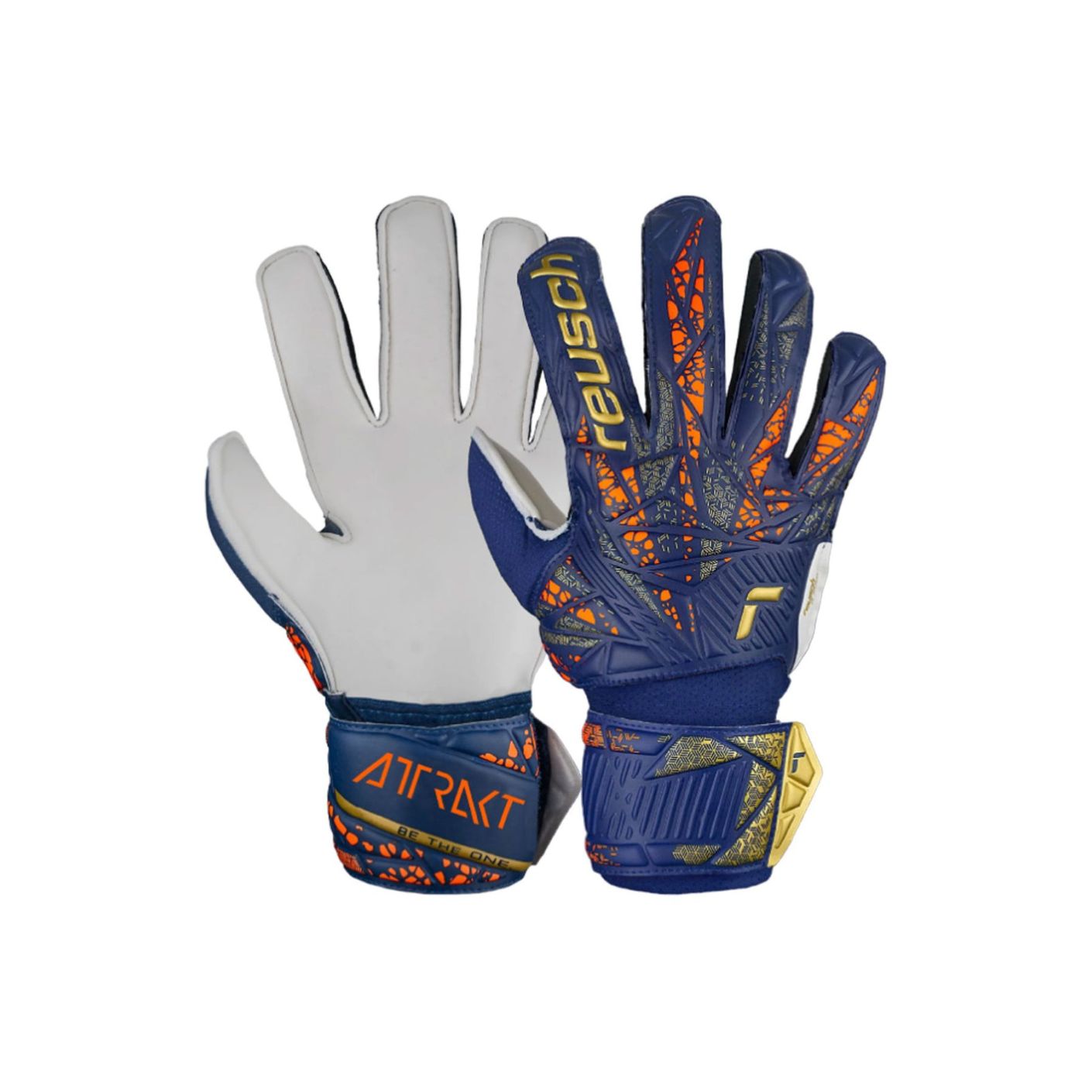 Reusch Guanti Attrakt Solid Junior Blau/Gold