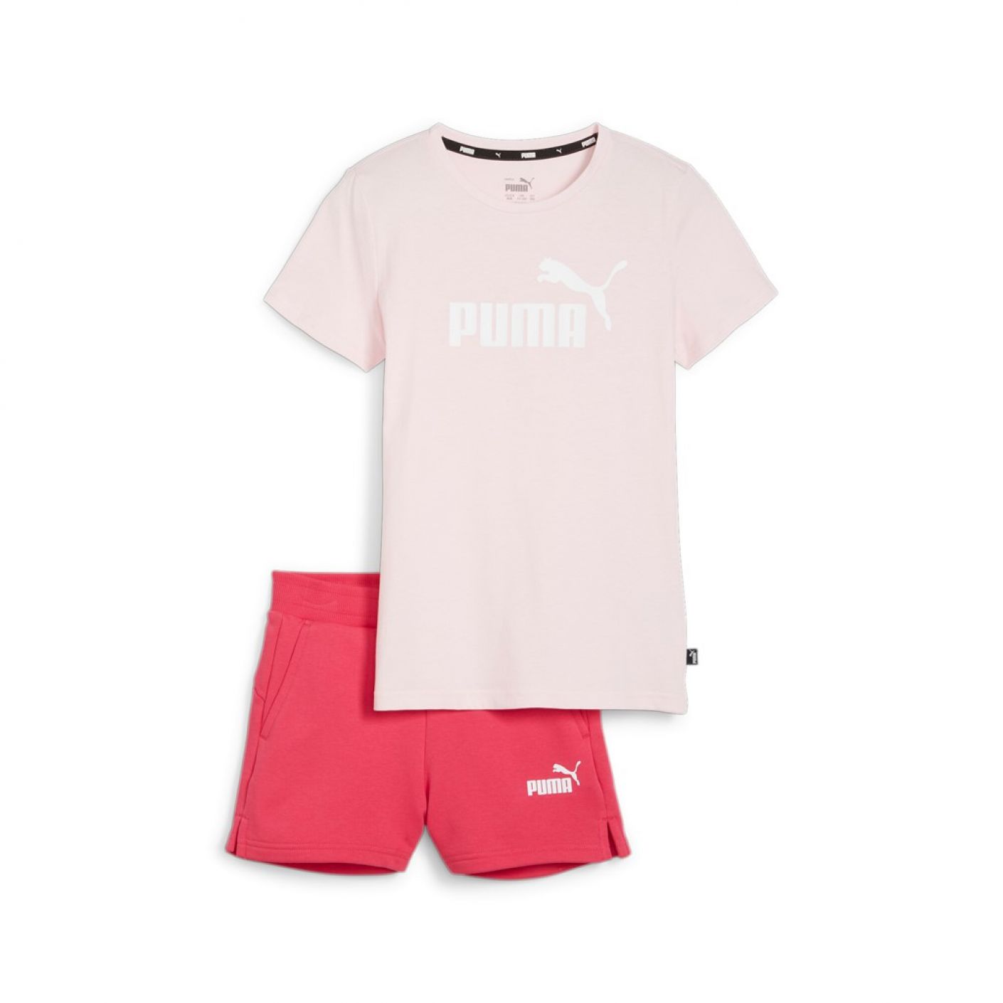 Puma Completo T-Shirt e Short con Logo Pink da Bambina