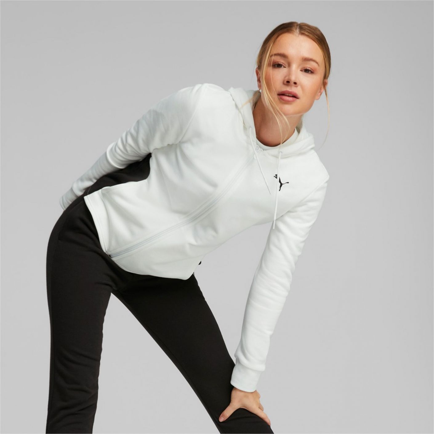 Puma Women's Classic White Hooded Tracksuit