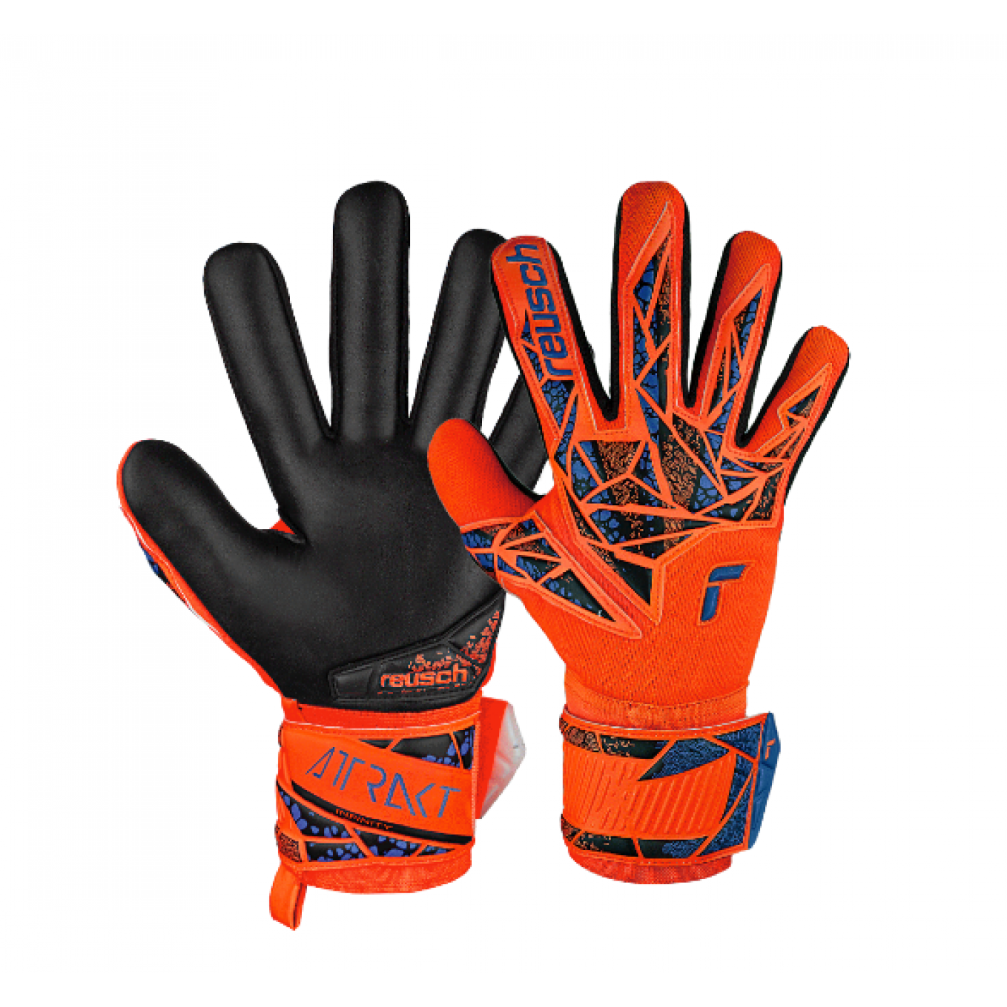 Reusch Attract Infinity NC Hyper Orange/Electric Blue/Black Gloves for Children