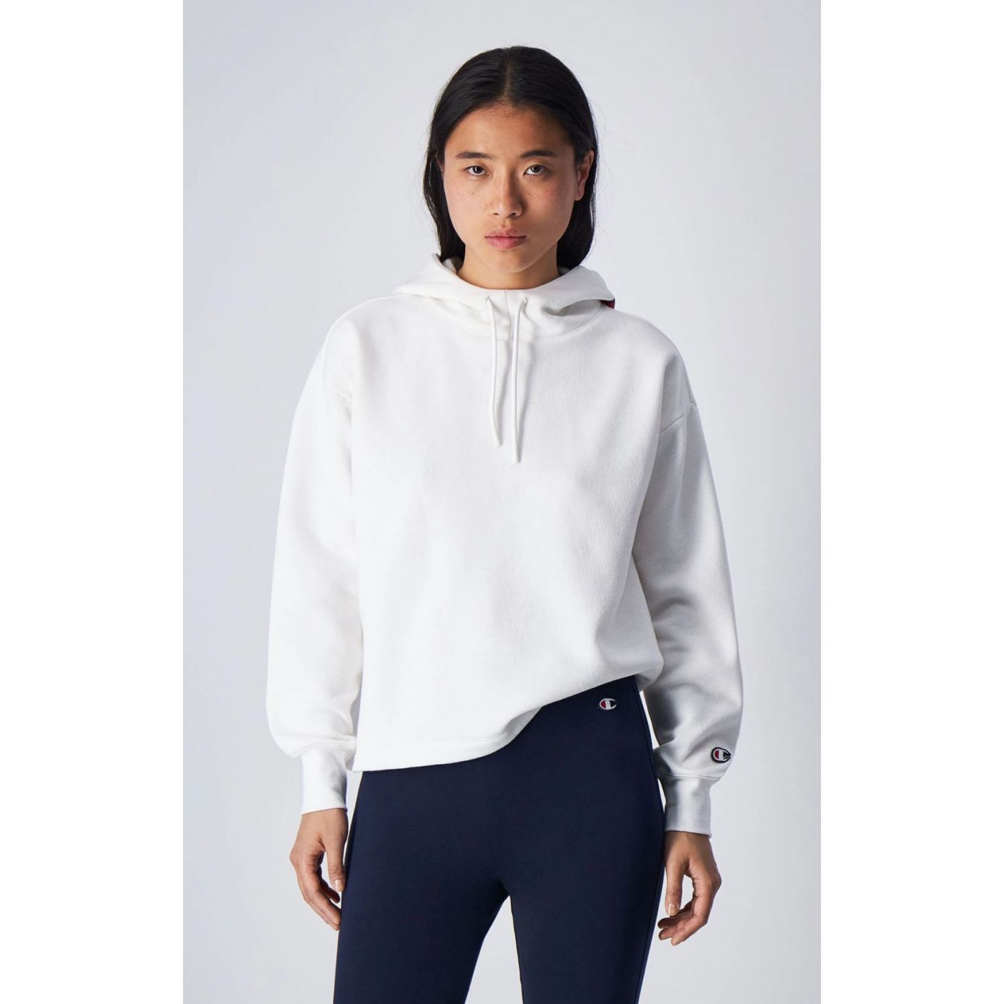 Champion Women's White Embroidered Logo Hoodie