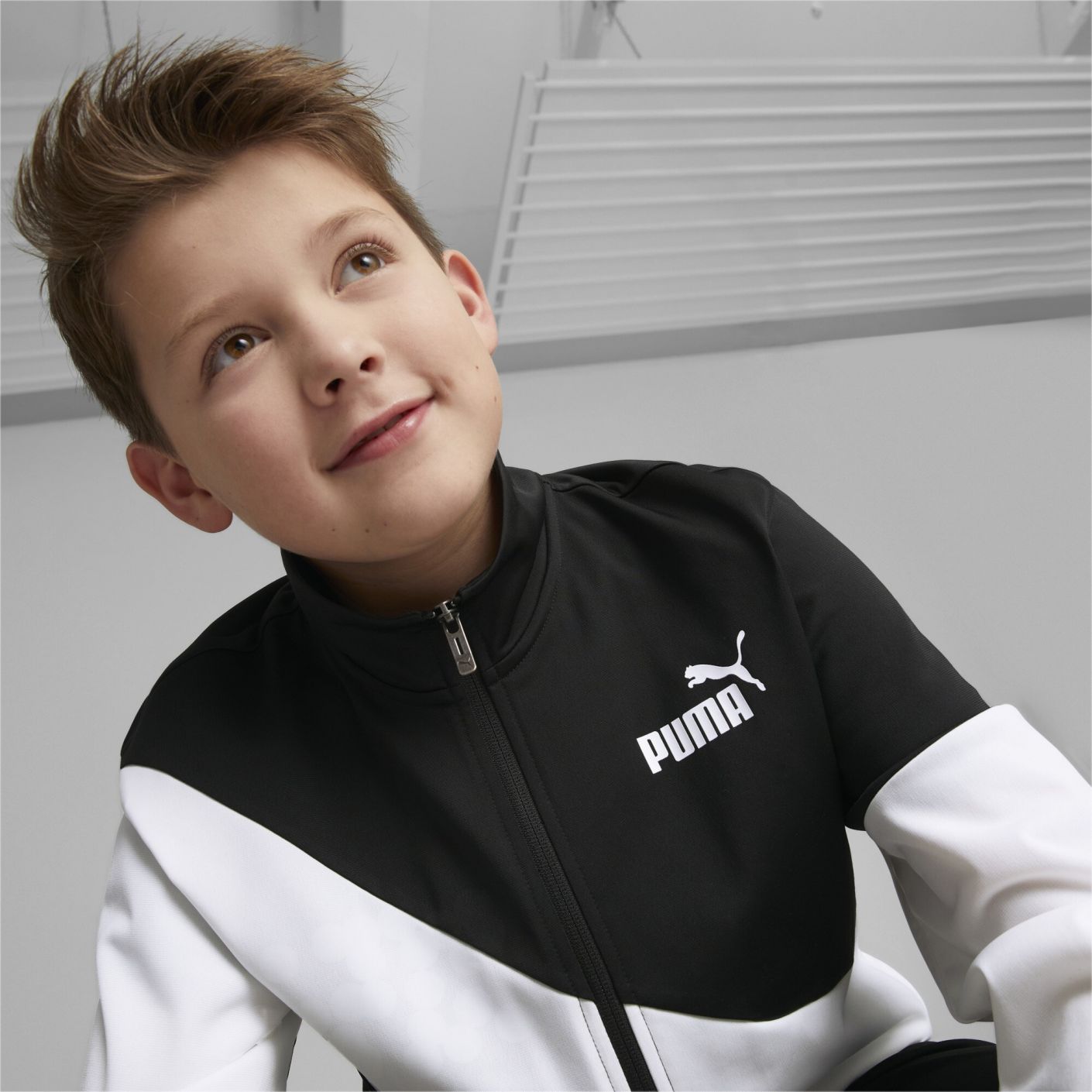 Puma Power Cat Poly Black/White Tracksuit for Children