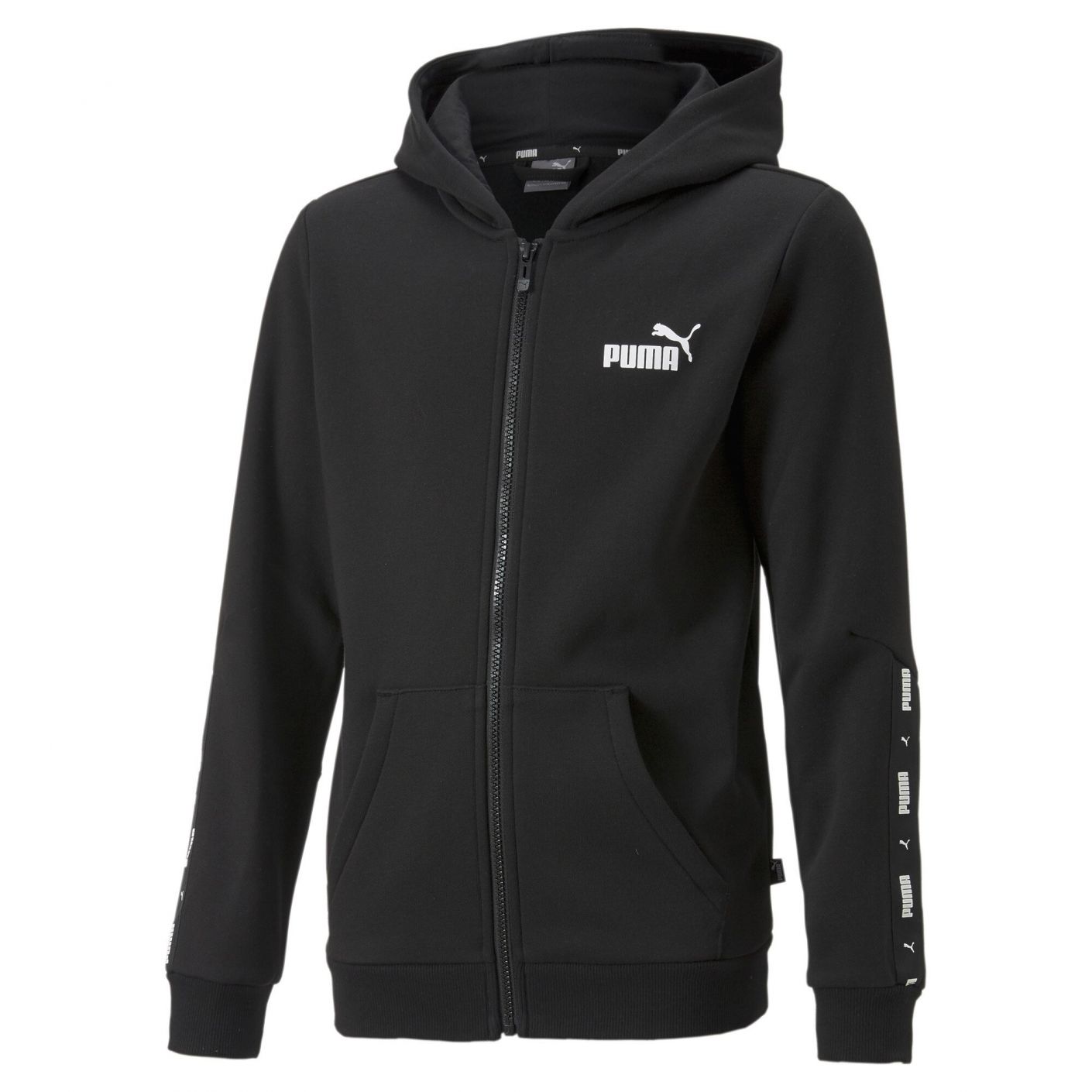 Puma Essential Tape Full Zip Black Kids' Sweatshirt