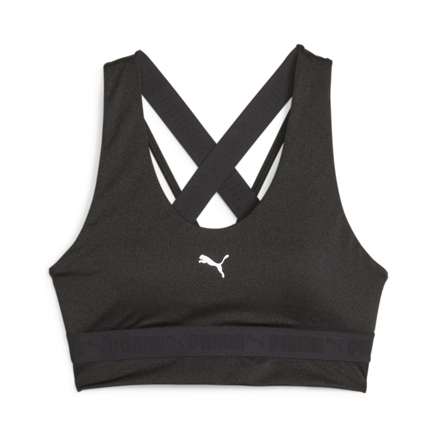 Puma Mid Impact Strong Shine Black Bra for Women