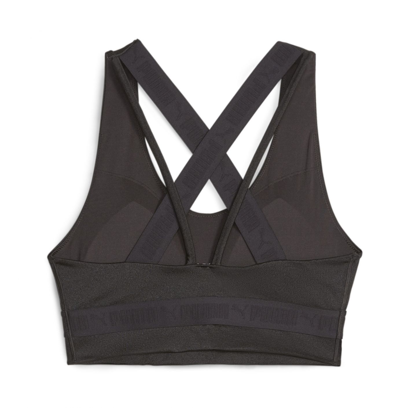 Puma Mid Impact Strong Shine Black Bra for Women