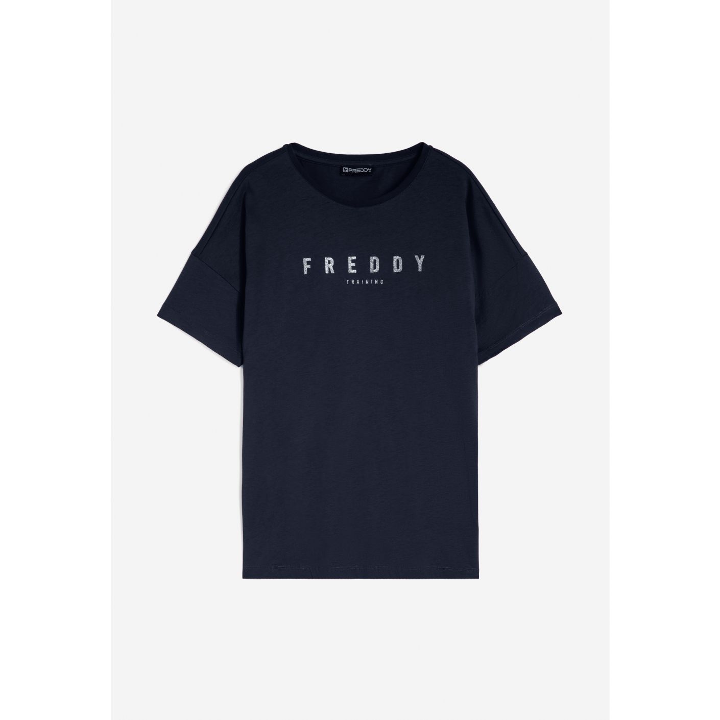 Freddy T-Shirt Comfort Fit con logo glitter Blu da Donna