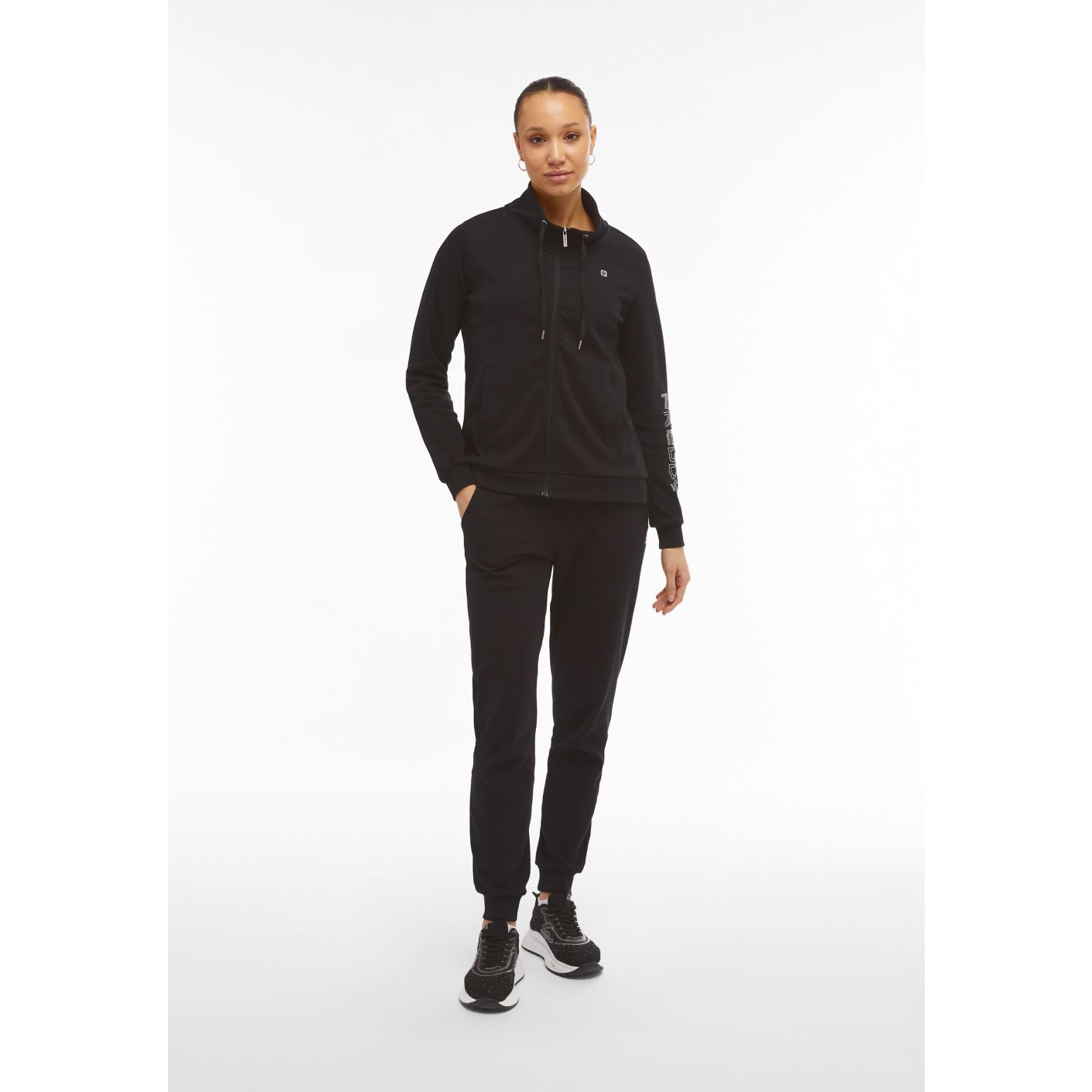 Freddy Women's Black High Neck Full Zip Tracksuit