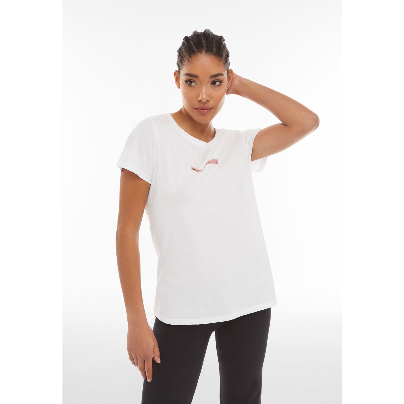 Freddy Women's Pima Cotton Micro Print T-Shirt White