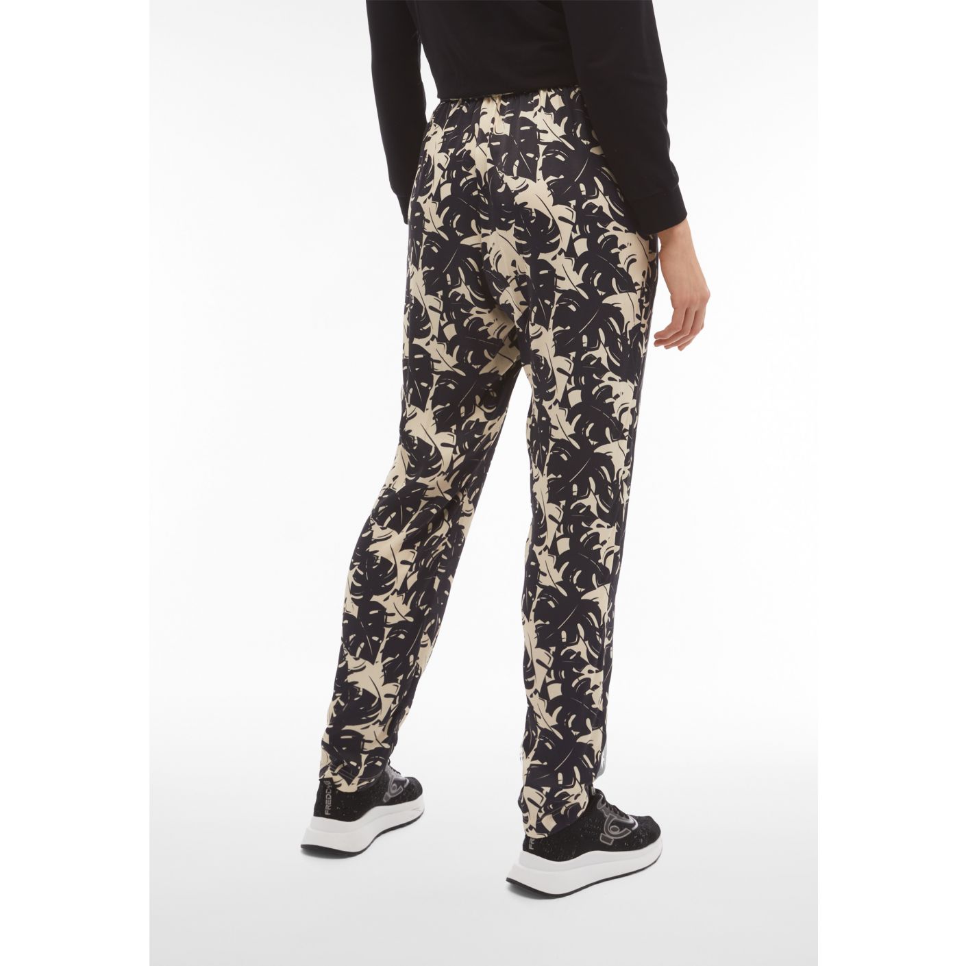 Freddy Women's Tropical Print Viscose Satin Trousers