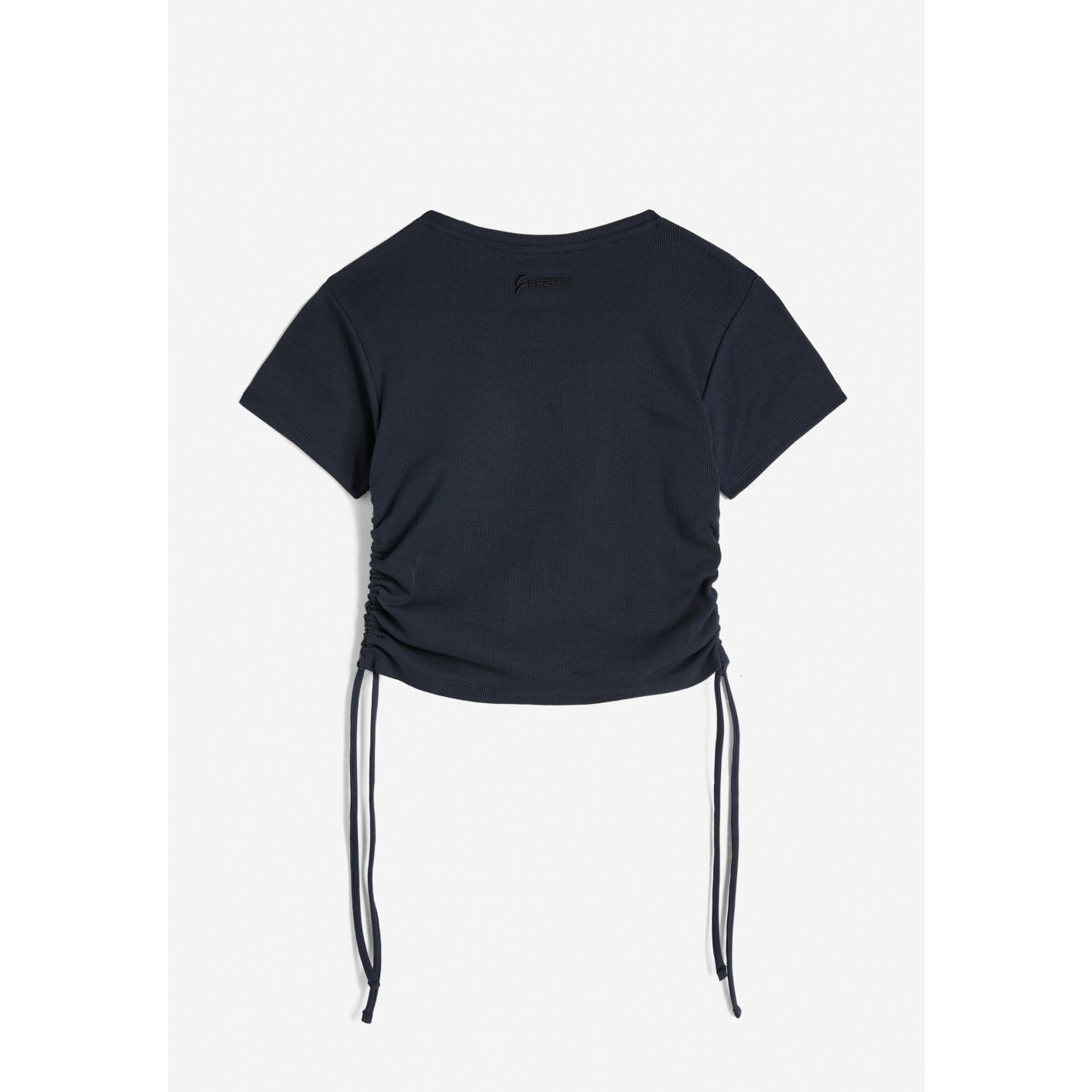 Freddy Slim Fit Ribbed T-Shirt with Laces Blue for Women