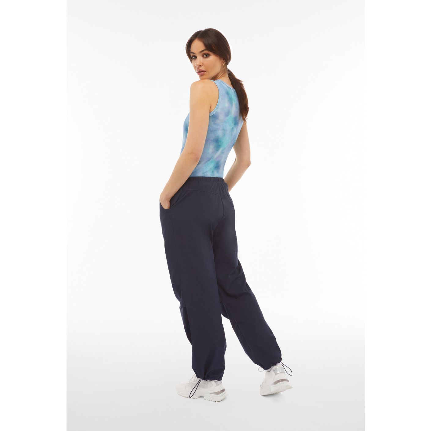 Freddy Women's Blue Poplin Parachute Pants