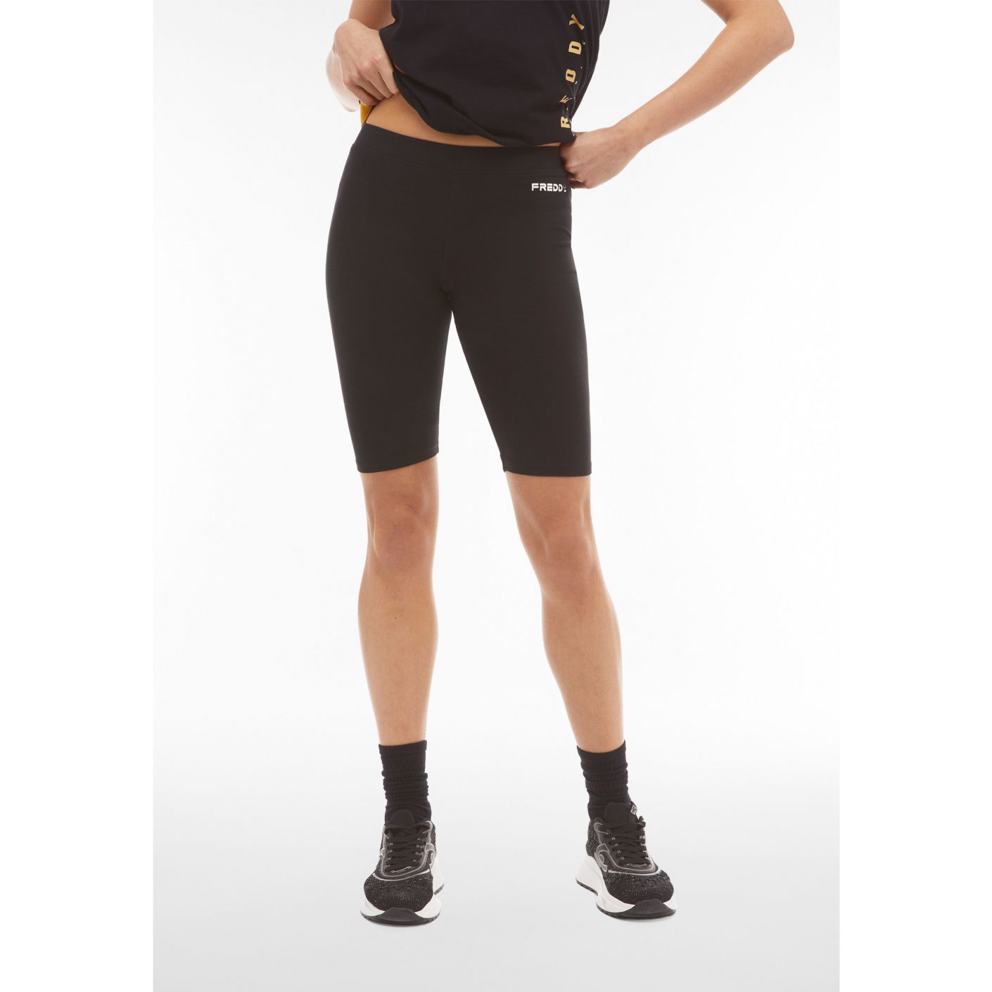 Freddy Leggings Biker Heavy Jersey Stretch Black Women