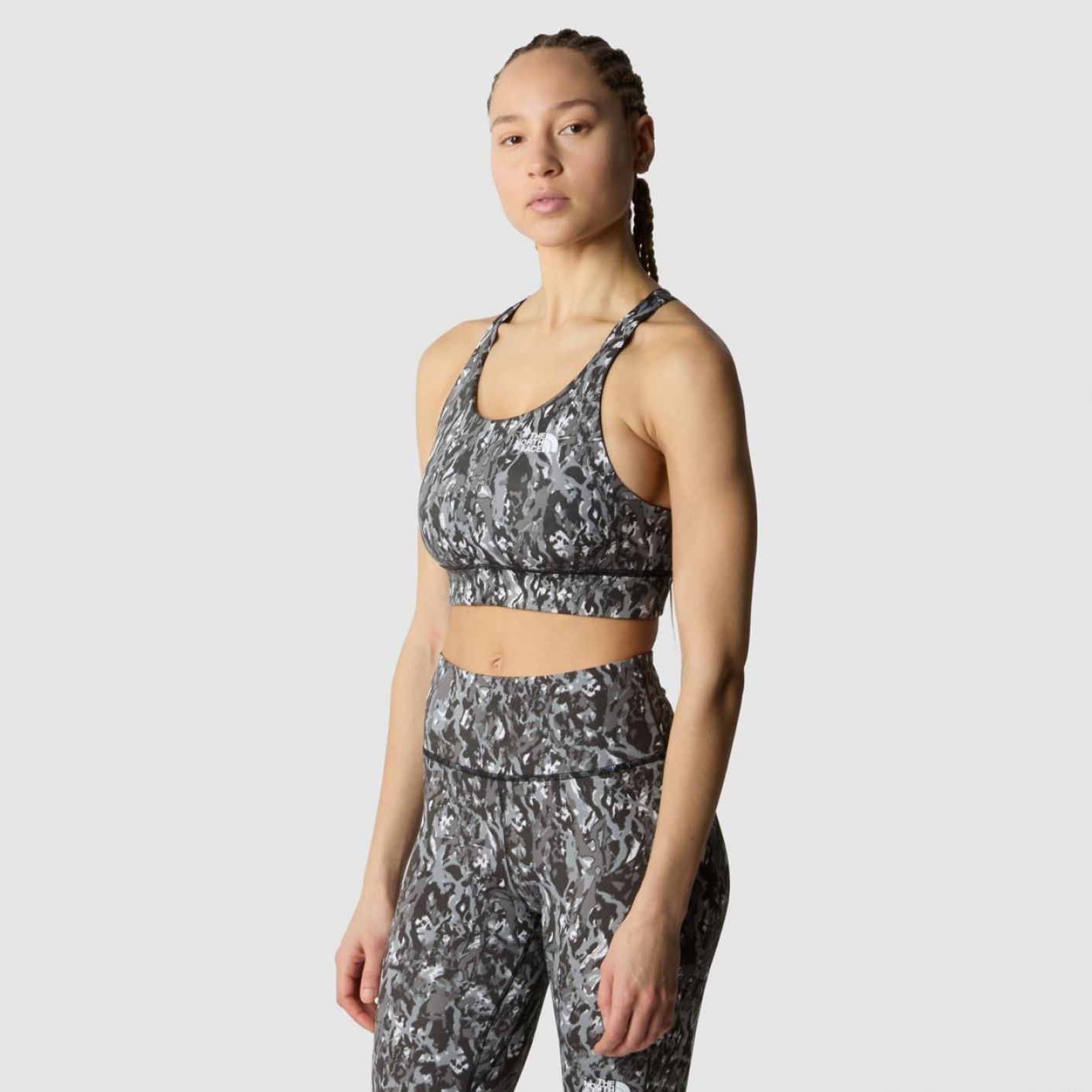 The North Face Bra Flex Reversible Asphalt Gray Abstract for Women