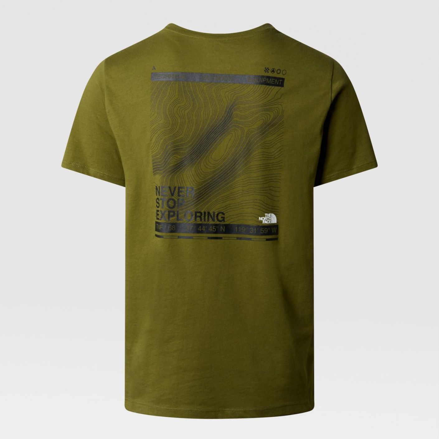 The North Face T-Shirt Foundation Mountain Lines Graphic Forest Olive da Uomo