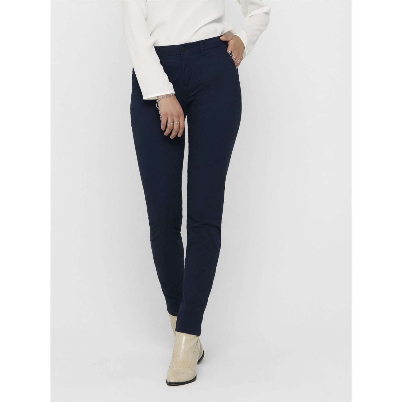 Only Women's Classic Chinos Navy Blazer Pants