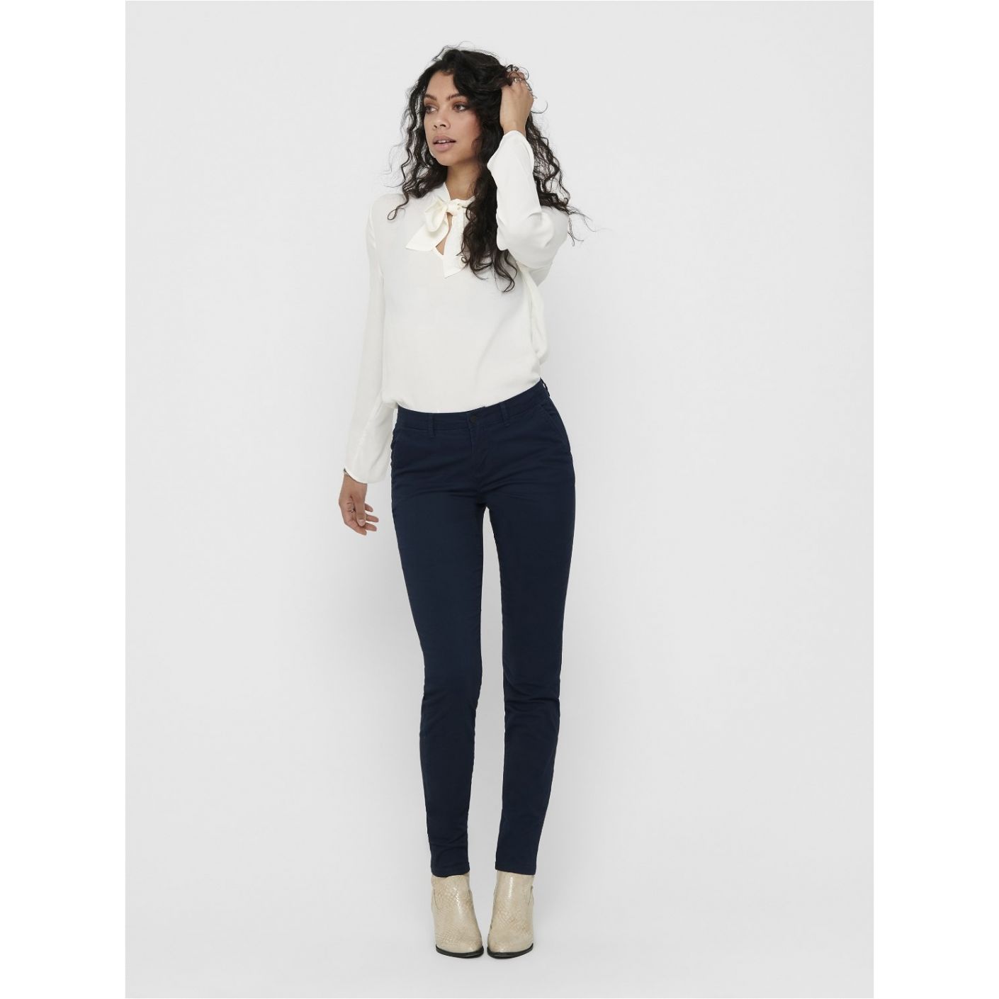 Only Women's Classic Chinos Navy Blazer Pants