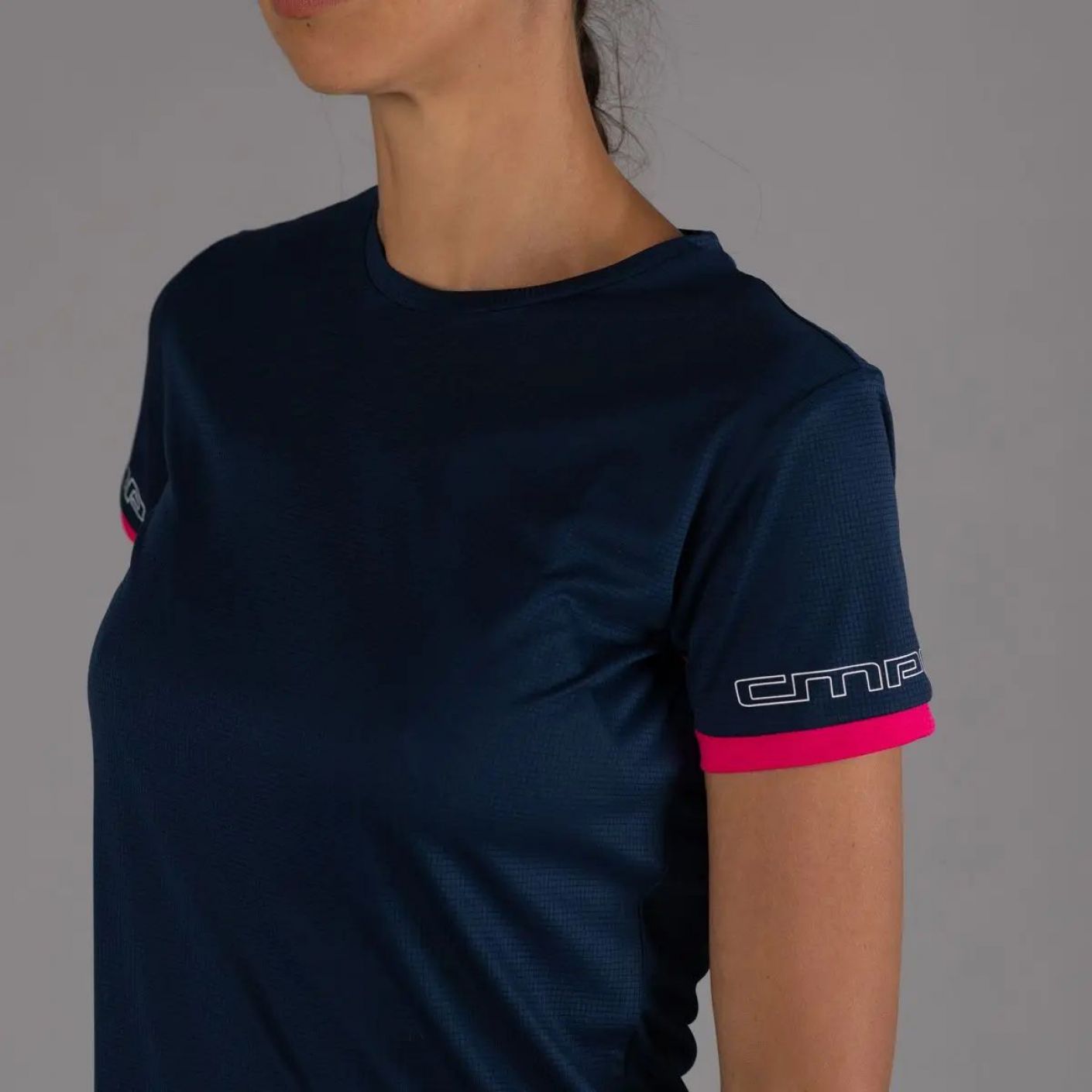 CMP Unlimitech T-Shirt with Blue/Fuxia logo for Women