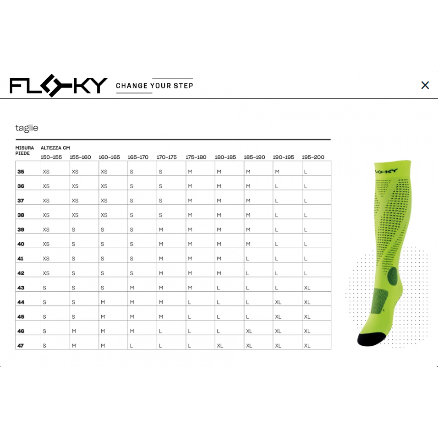 Floky Run Up Long Socks Fluorescent Yellow