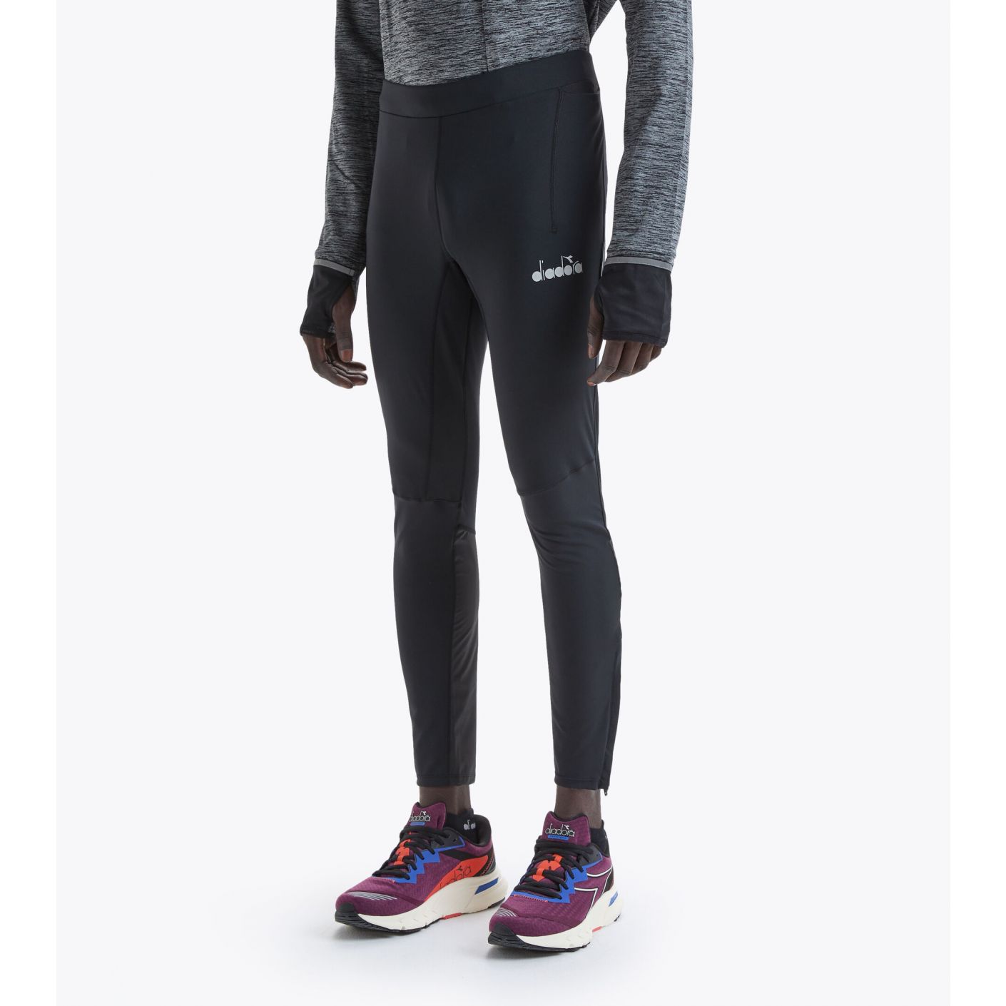 Diadora Winter Running Tights Be One Black Men