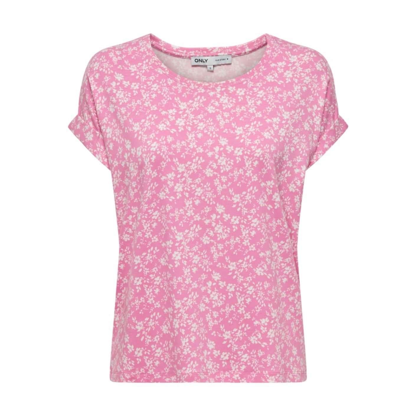 Only Women's Begonia Pink Printed Short Sleeve Top