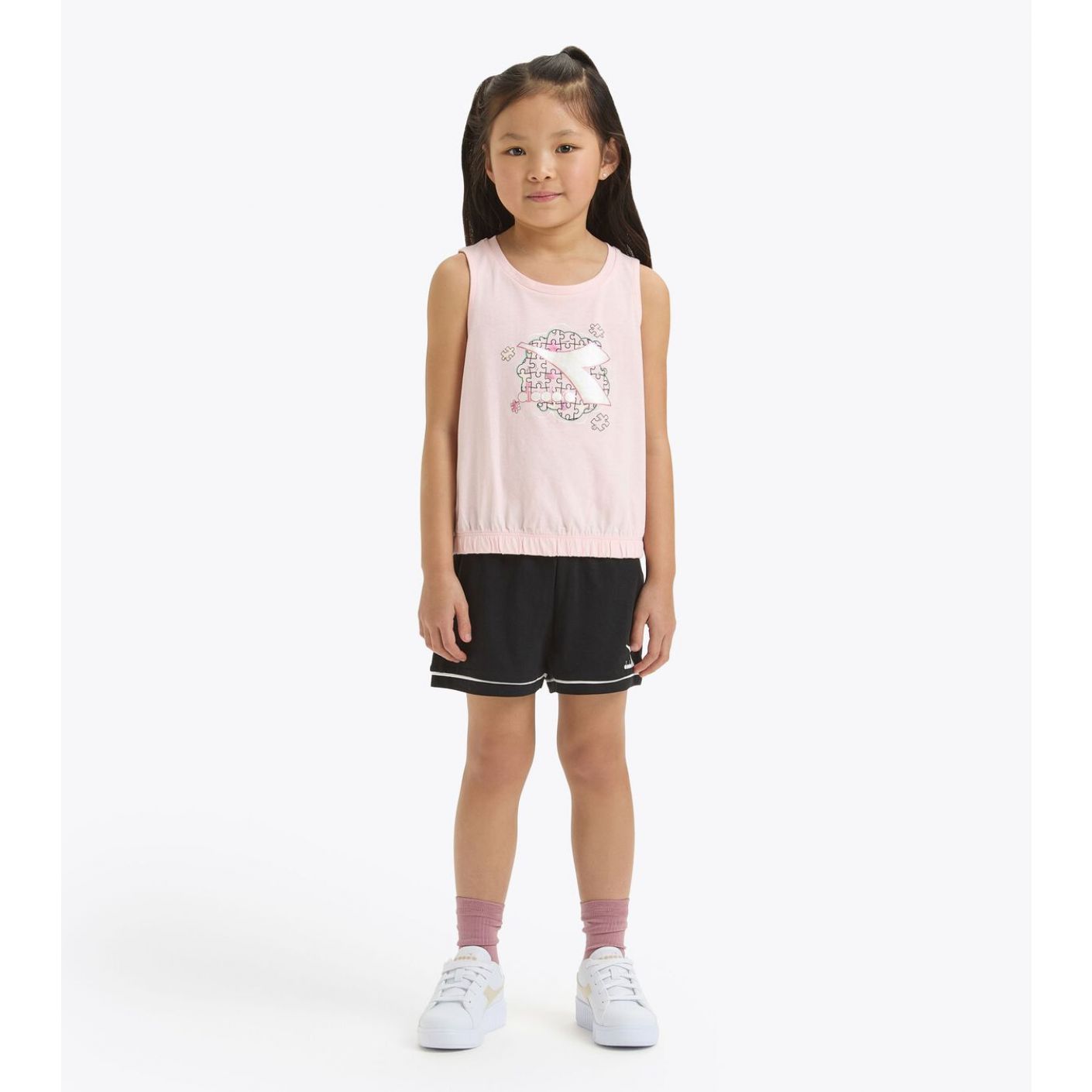 Diadora Set SS Puzzles Junior Rosa da Bambina