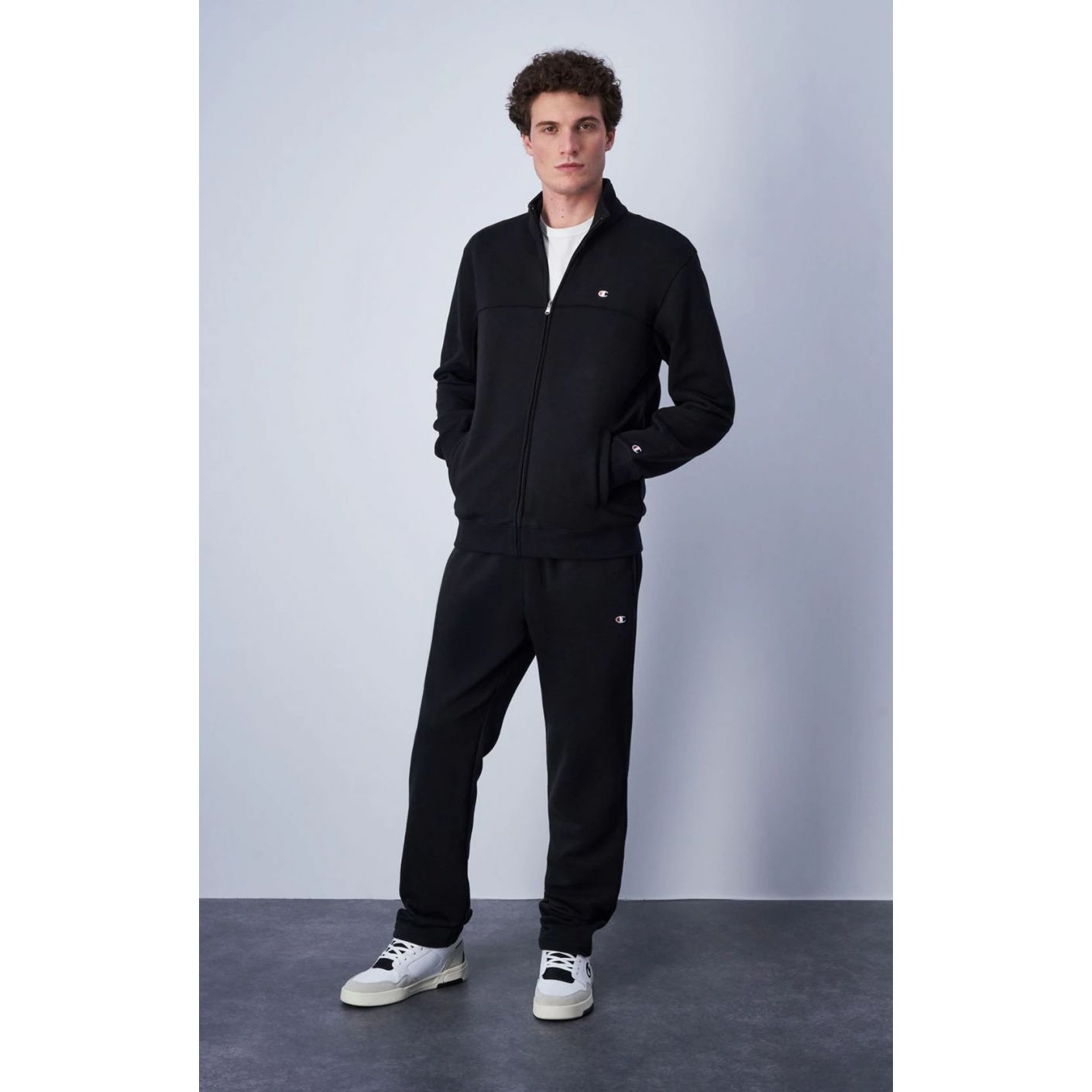 Champion Men's Black Logo Full Zip Tracksuit