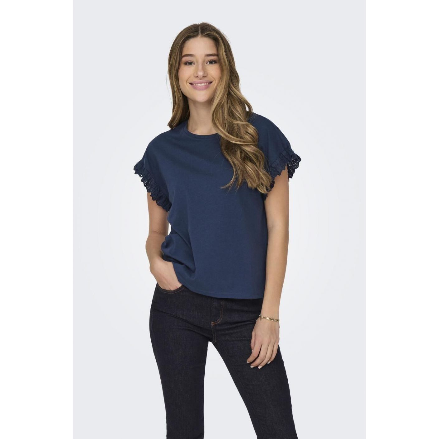 Only Top Regular Fit Crew Neck Naval Academy for Women