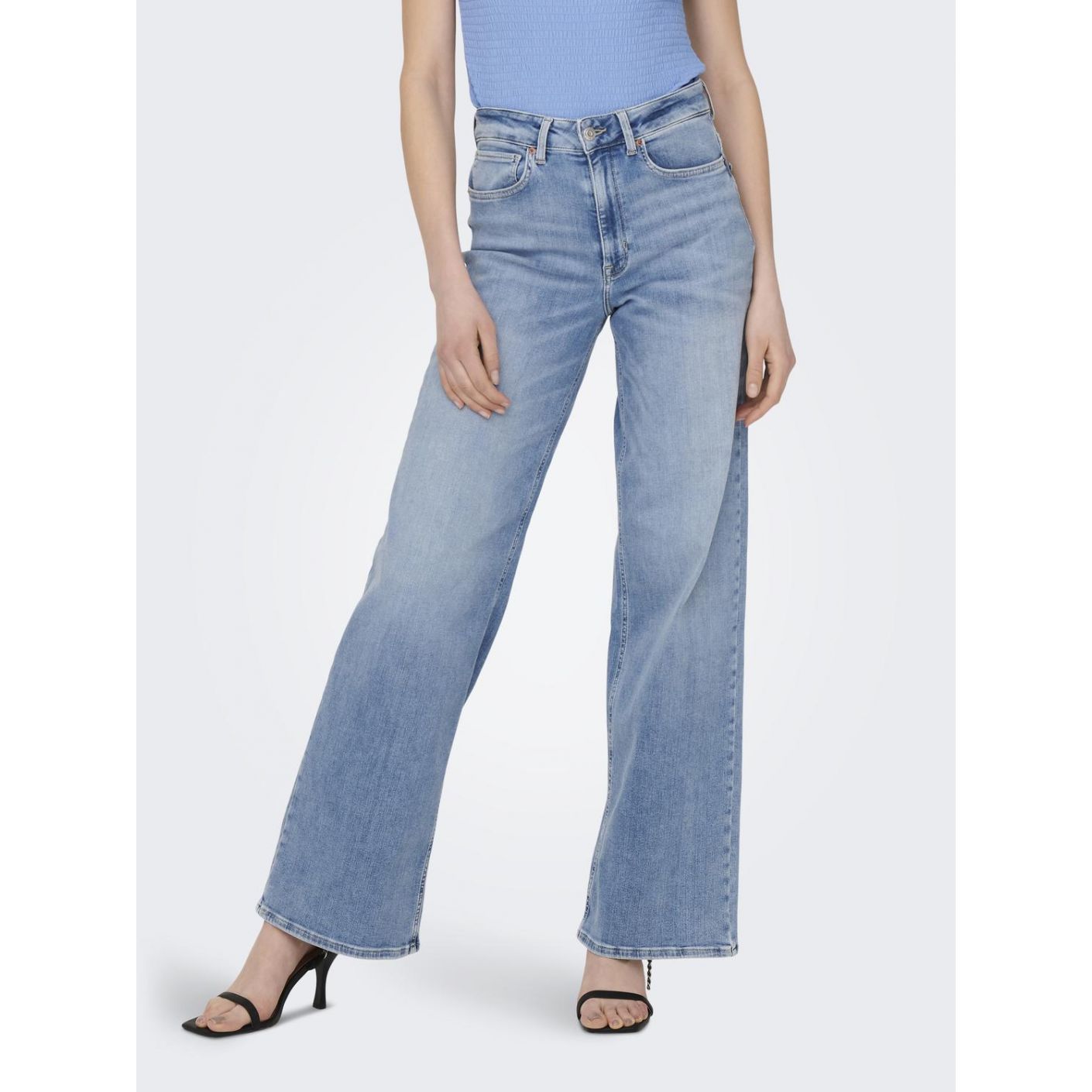 Only Jeans Onlmadison Blush HW Wide Light Blue Denim for Women