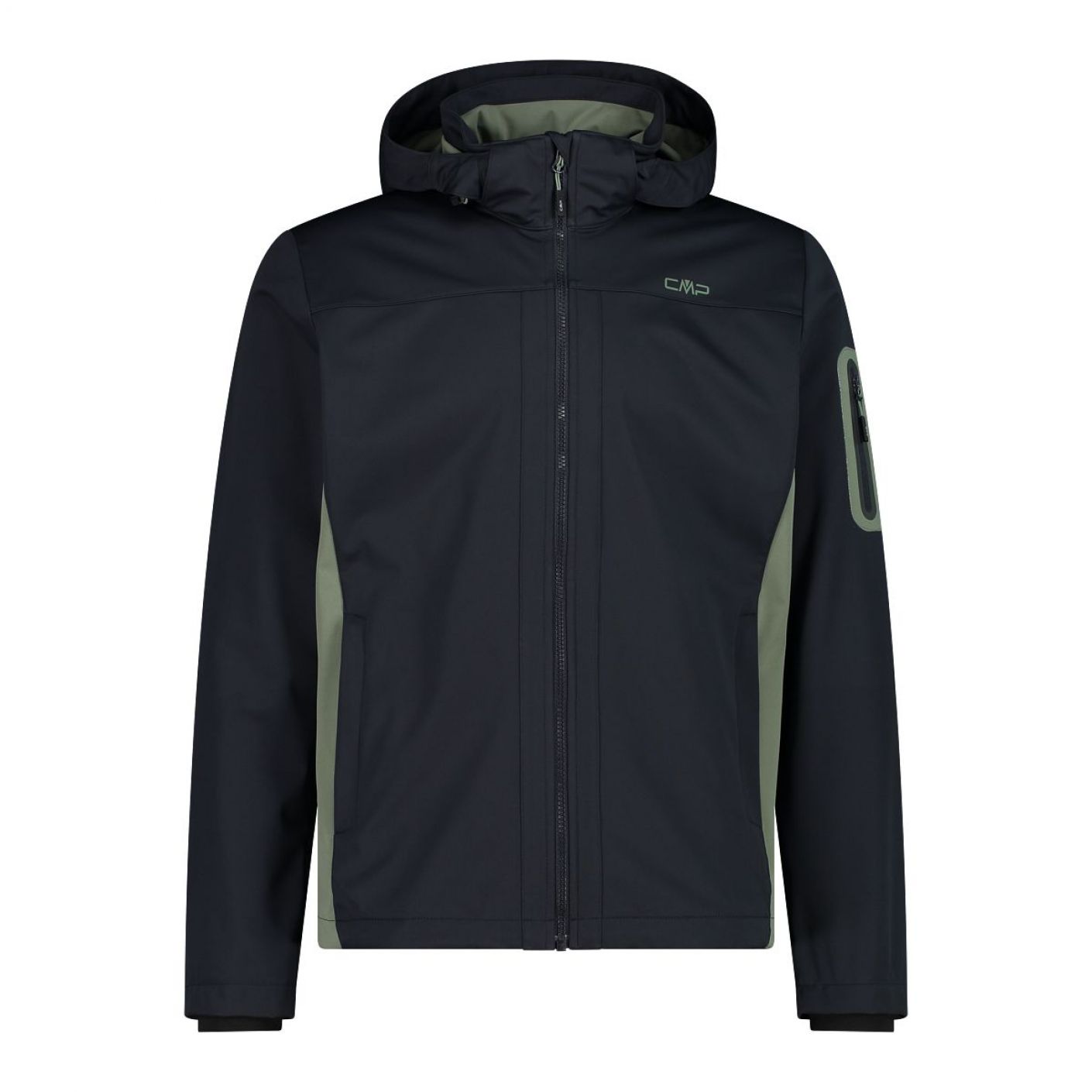 CMP Men's Light Softshell Jacket with Detachable Hood Anthracite/Sage