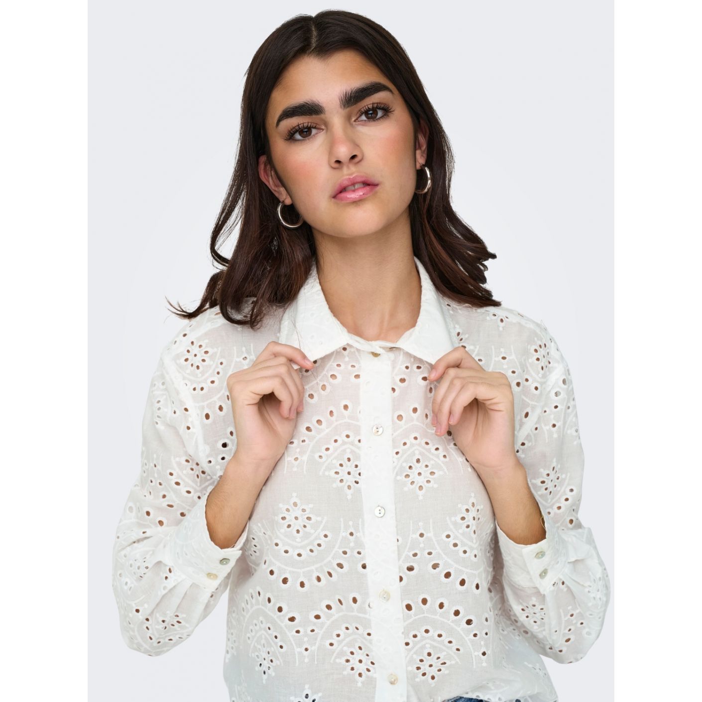 Only Loose Fit White/Cloud Dancer Shirt for Women