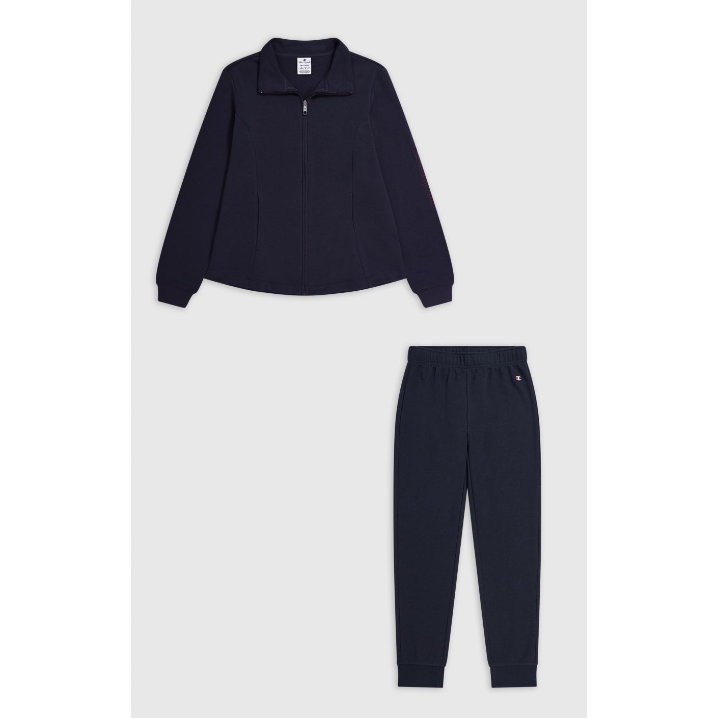 Champion Women's Black Lightweight Cotton Logo Tracksuit