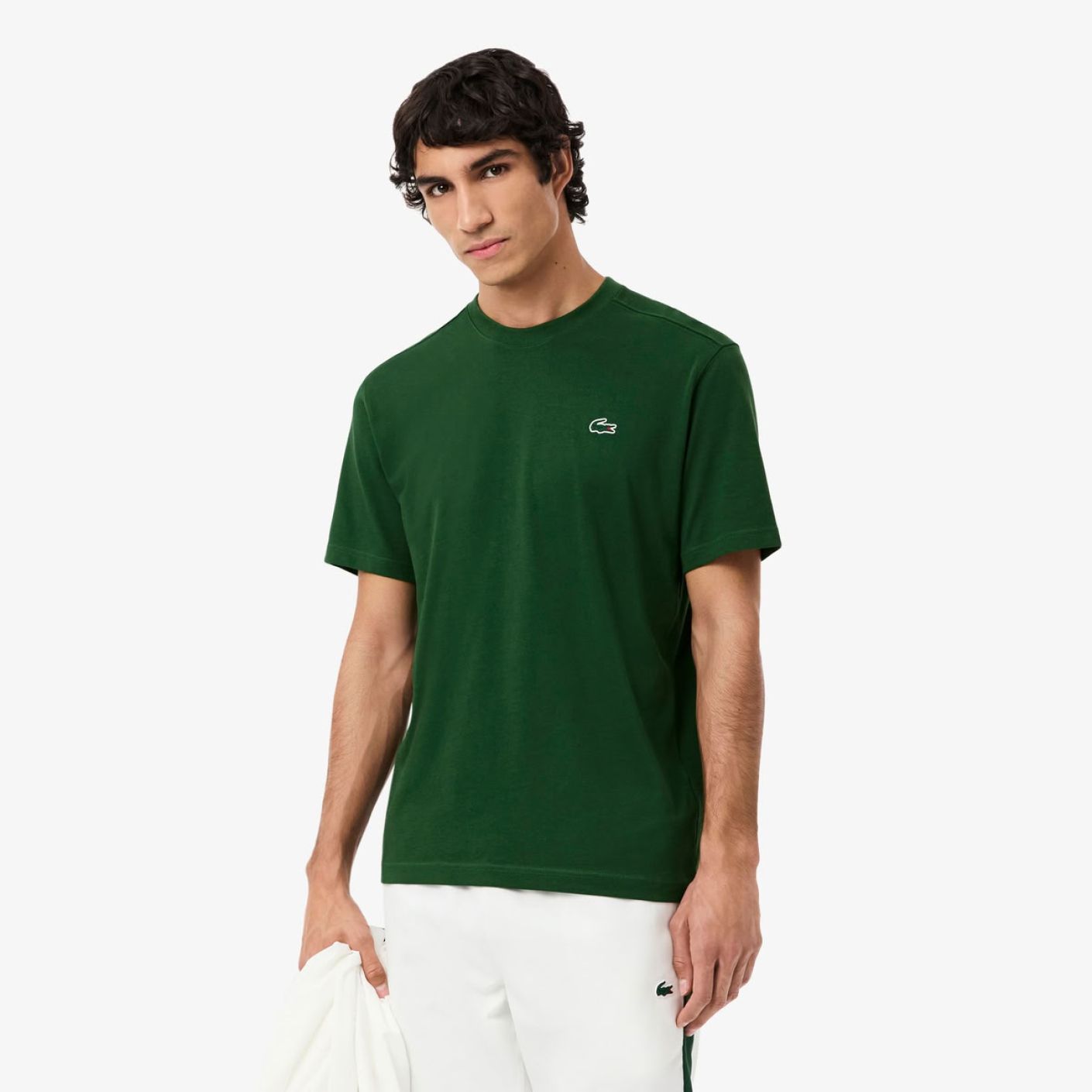 Lacoste T-Shirt Ultra Dry Cotton Sport Verde-132 da Uomo
