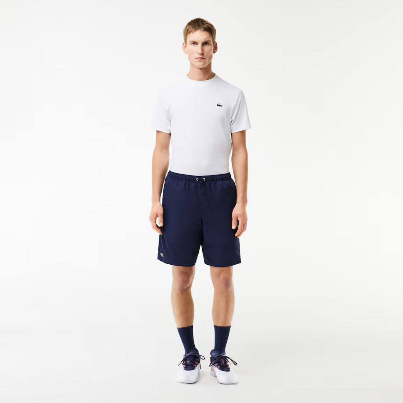 Lacoste Shorts in Taffettà Blu Navy da Uomo