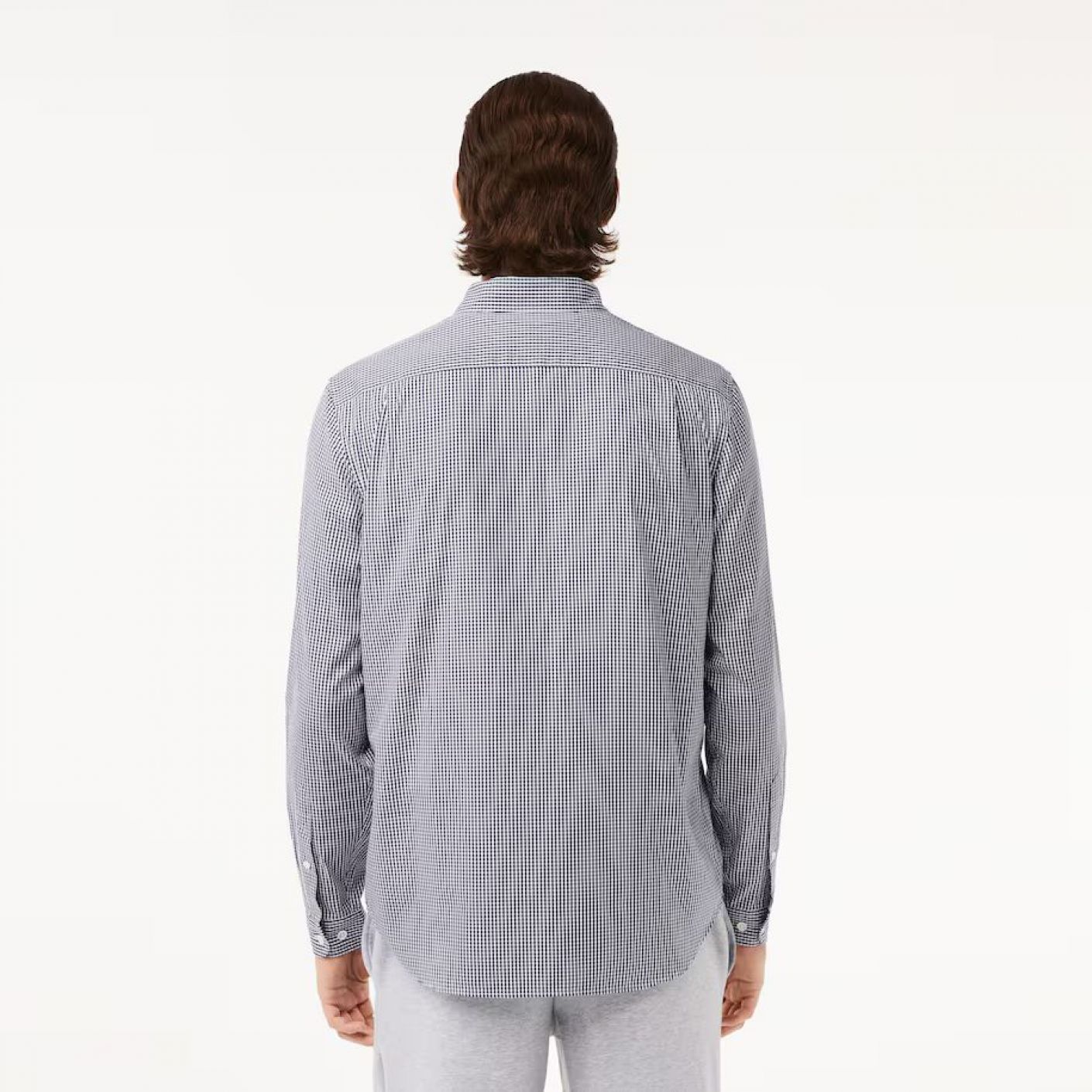 Lacoste Long Sleeve Checked Shirt Blue