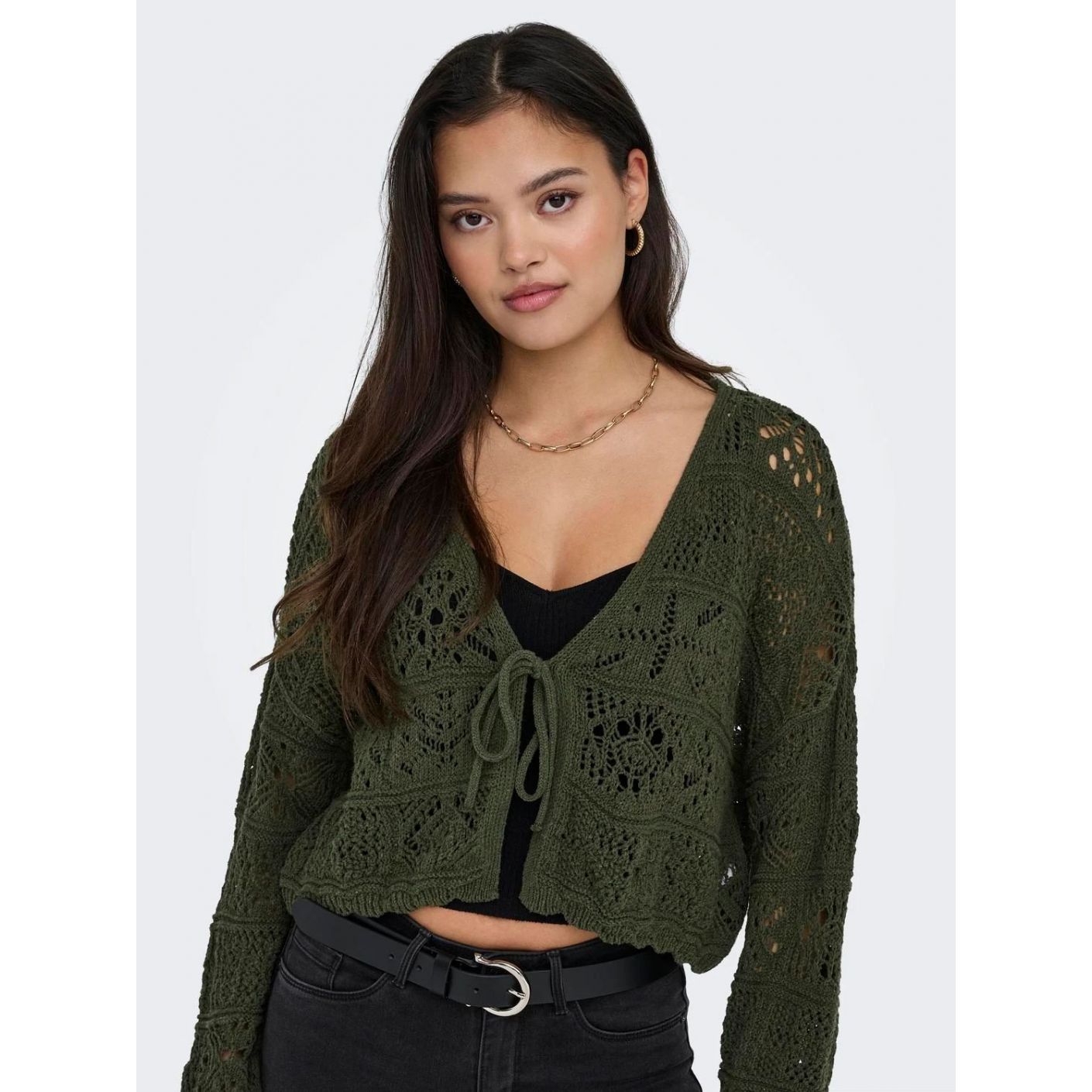 Only Women's 7/8 Knit Cardigan Green