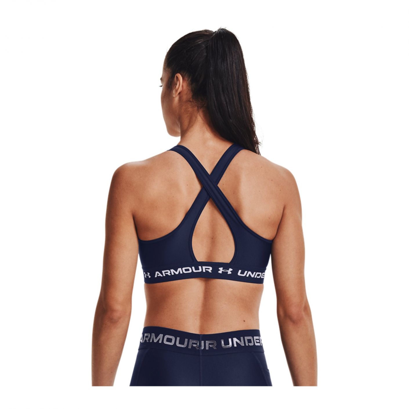 Under Armor Crossback Mid Bra Blue