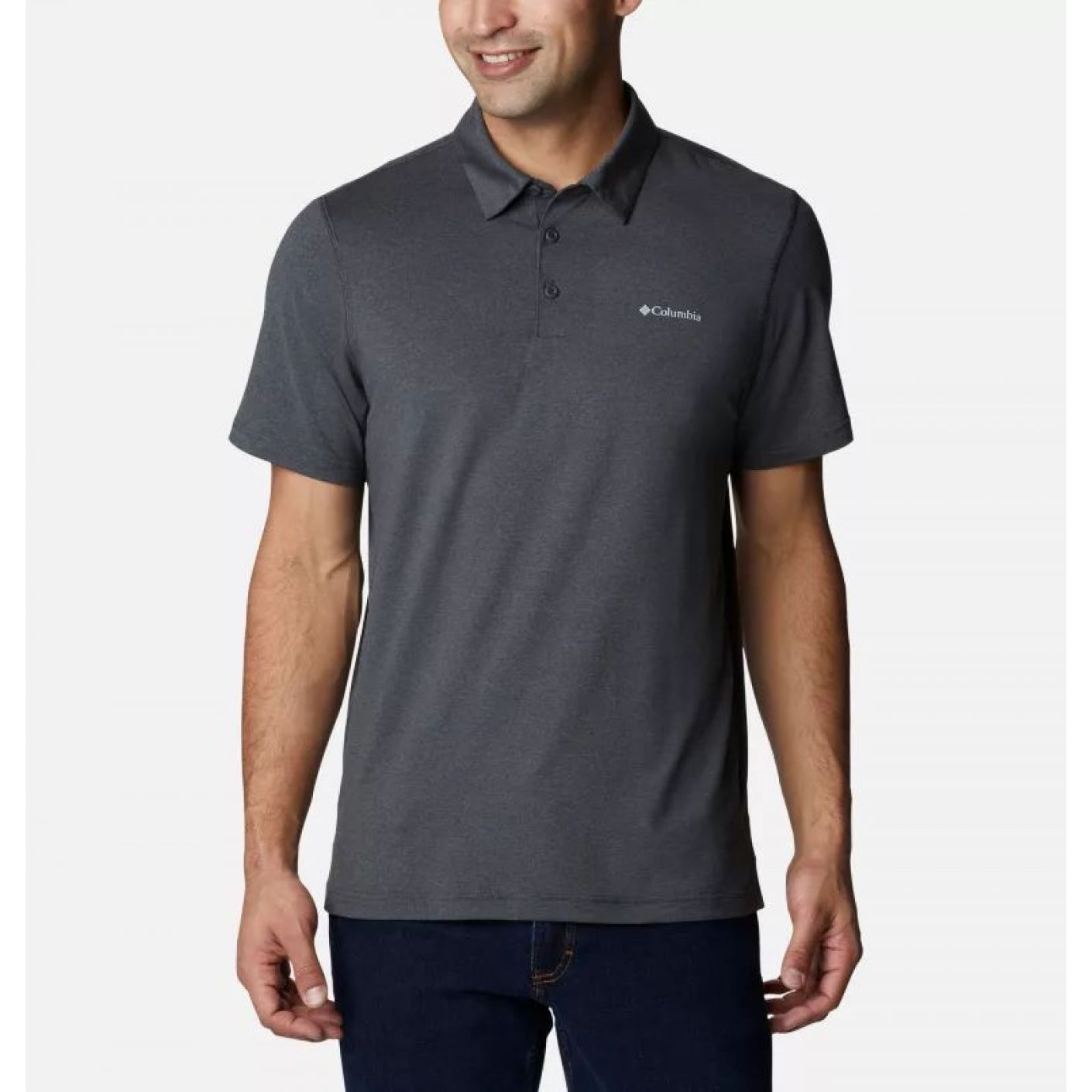 Columbia Polo tecnica Tech Trail Shark Heather da Uomo